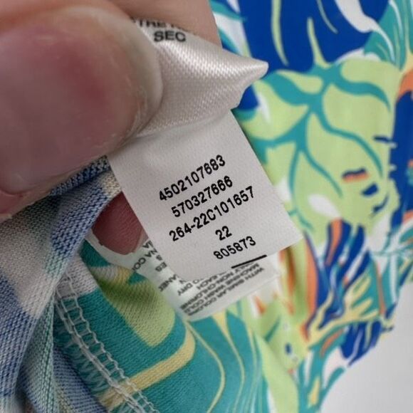 Chico's Weekends Tropical Stretch T Shirt Size 3 XL‎ Resort Colorful White Top - Picture 8 of 12